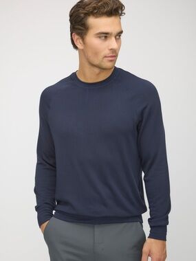 Kit + Ace Brushed Long Sleeve Crewneck Tee Navy Blue M